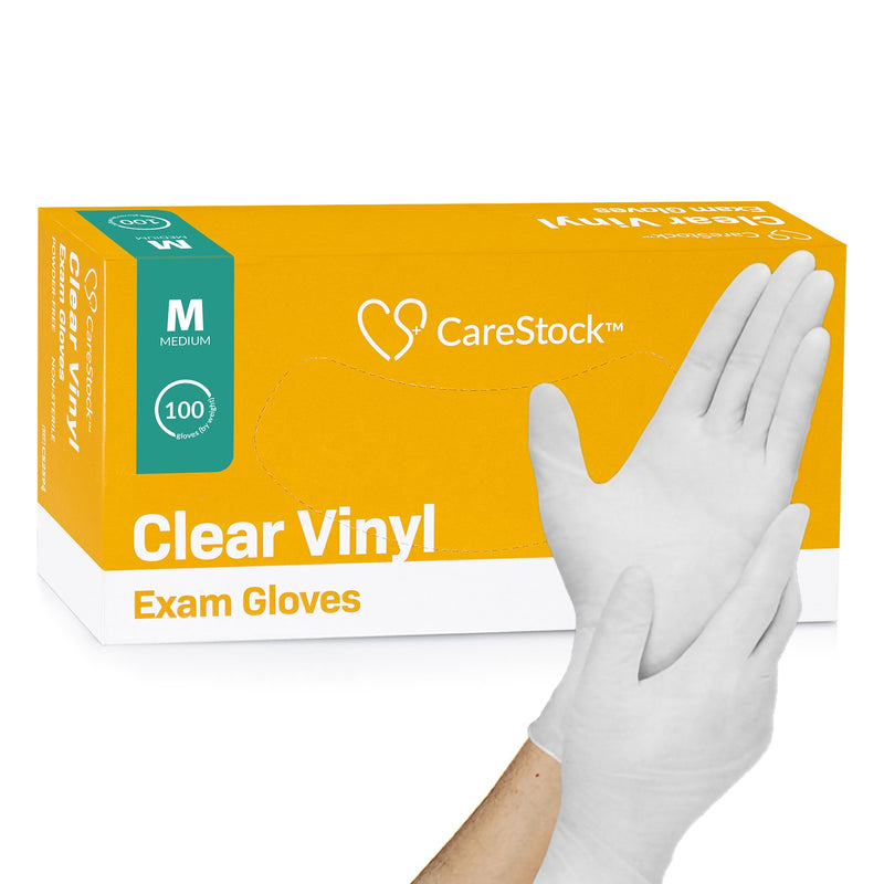 CareStock Vinyl Exam Glove, Medium, Ivory (Case of 1000)