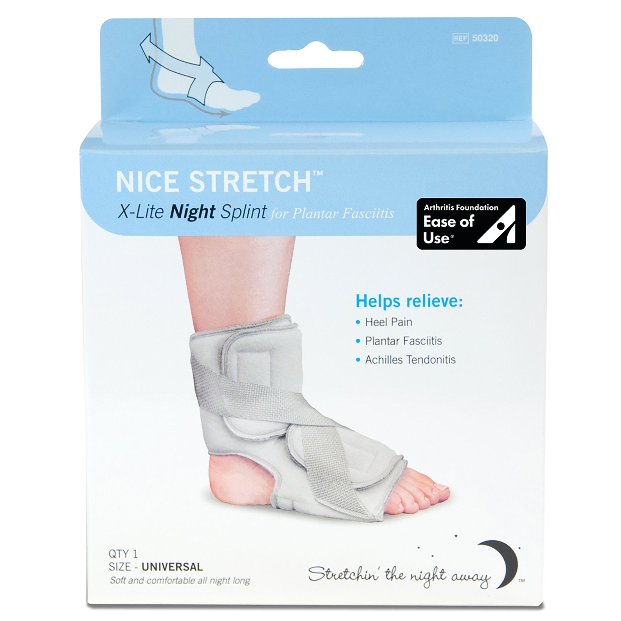 Brownmed Nice Stretch X-Lite Plantar Fasciitis Night Splint, One Size Fits Most (20/CS) 