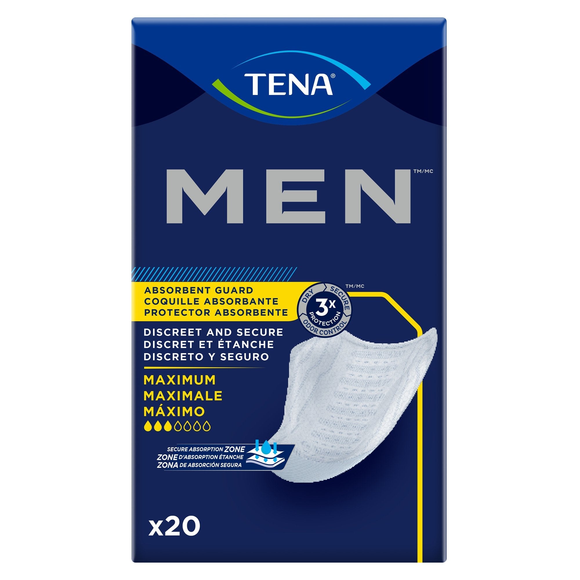Essity HMS North America Inc Tena MEN Maximum Guards, Bladder Control Pad (120/CS) 