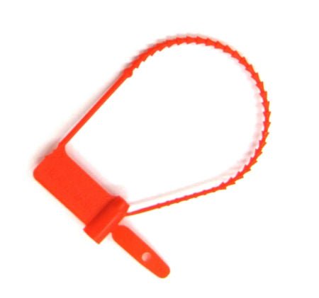 Tamper Evident Seal Cynch-Loks Numbered Red Plastic 6 Inch Length (Pack of 100)