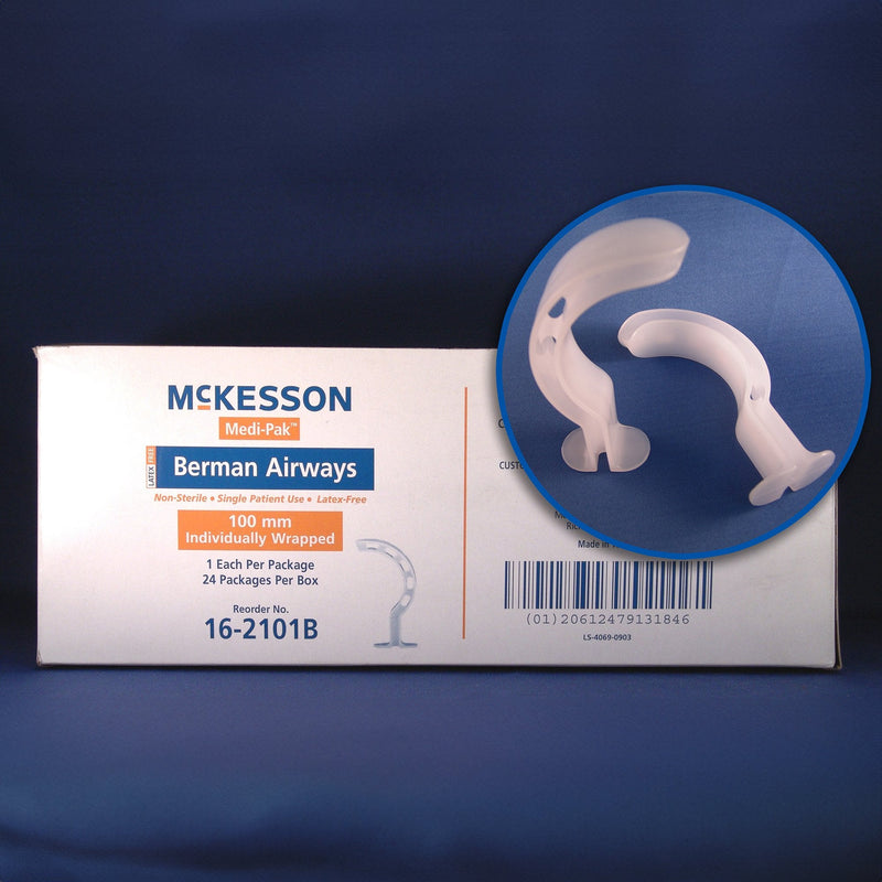 Berman Oropharyngeal Airway McKesson White 60 mm Length ISO 6 NonSterile Pediatric 