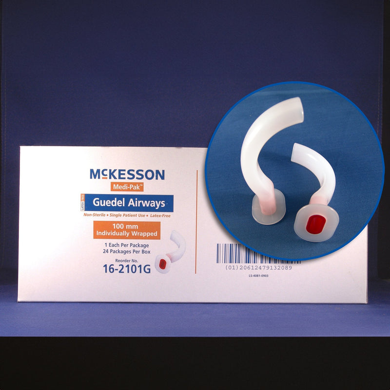 Guedel Oropharyngeal Airway McKesson Black 60 mm Length ISO 6 NonSterile Pediatric 