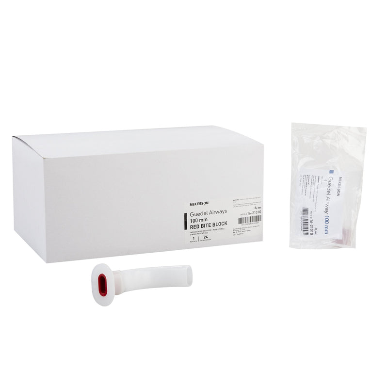 Guedel Oropharyngeal Airway McKesson Red 100 mm Length ISO 10 NonSterile Adult 