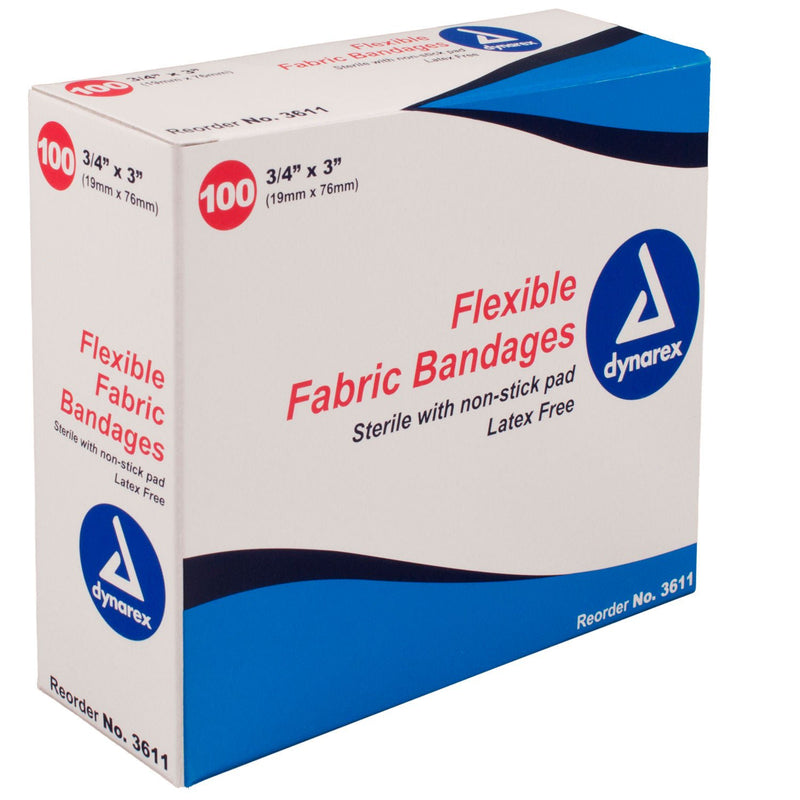 Adhesive Strip Dynarex Fabric Tan 3/4 X 3 Inch Sterile (Carton of 10)
