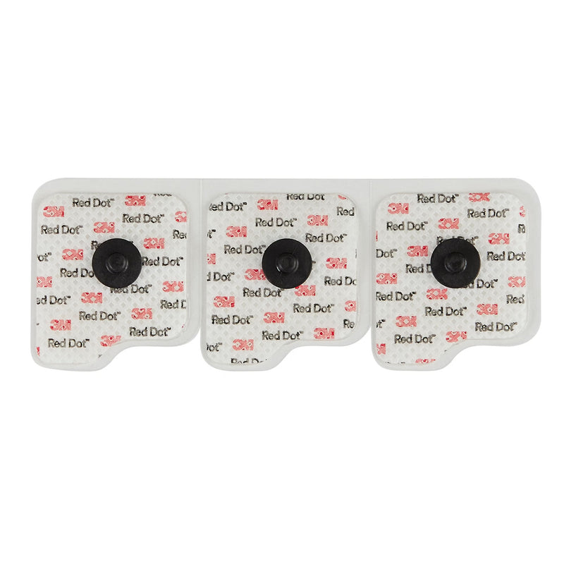 ECG Monitoring Electrode 3M Red Dot Snap Connector Conductive Adhesive Gel Cloth Backing Adult Radiolucent / MR Conditional 3 per Pack (Case of 600)