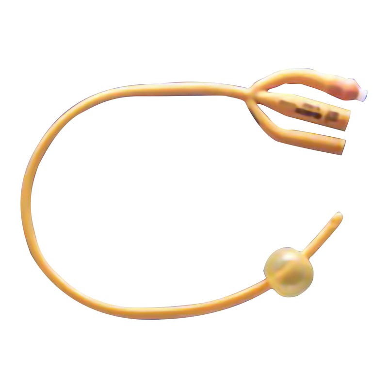 Foley Catheter Rusch Gold 3-Way Standard Tip 30 cc Balloon 20 Fr. Silicone Coated Latex 