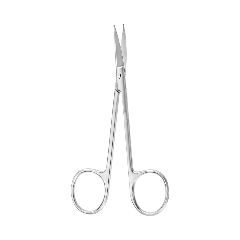 Iris Scissors McKesson Argent 4 Inch Length Surgical Grade Stainless Steel Finger Ring Handle Curved Sharp Tip / Sharp Tip 
