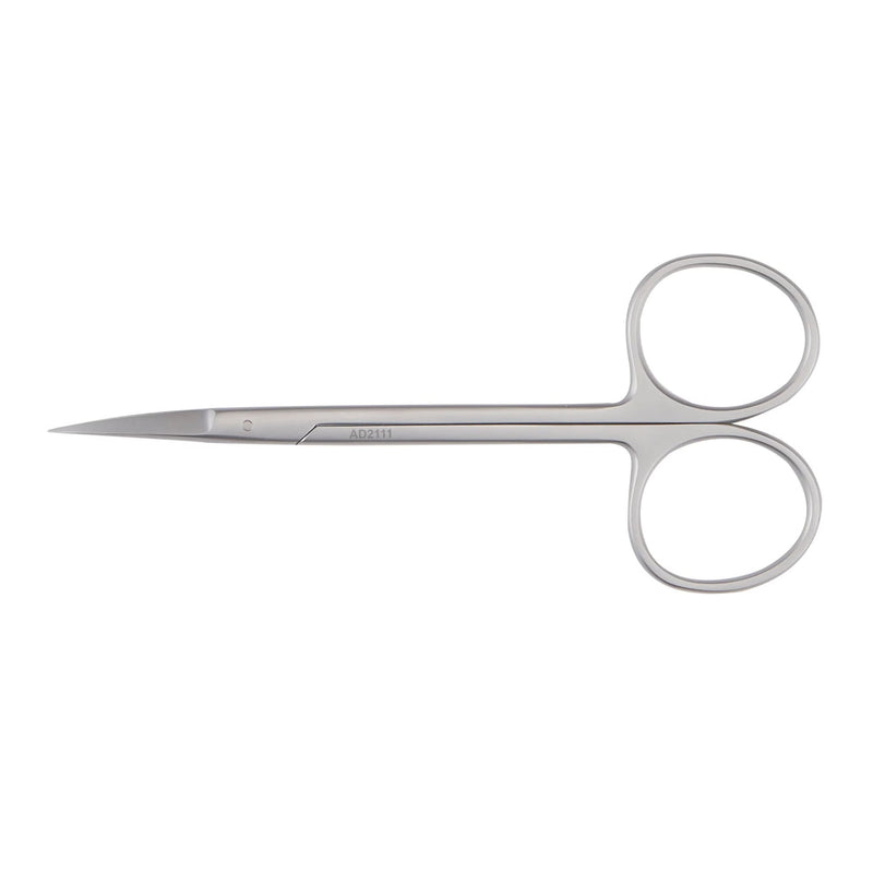 Iris Scissors McKesson Argent 4-1/2 Inch Length OR / Surgical Grade Stainless Steel Finger Ring Handle Curved Sharp Tip / Sharp Tip 