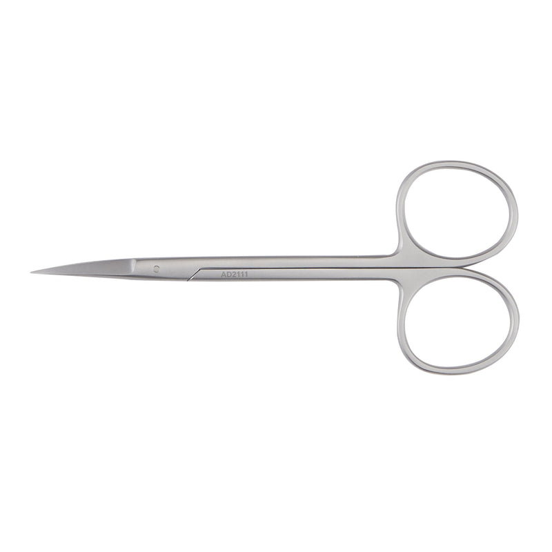 Iris Scissors McKesson Argent 4-1/2 Inch Length OR / Surgical Grade Stainless Steel Finger Ring Handle Curved Sharp Tip / Sharp Tip 