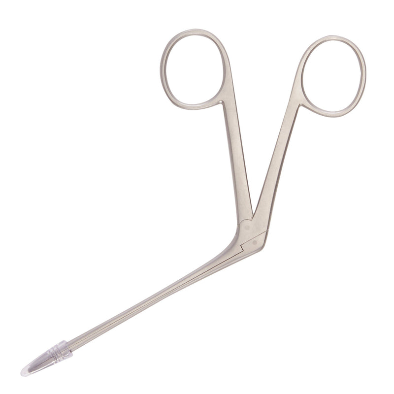 Alligator Forceps McKesson Argent Hartmann 3-1/2 Inch Length OR / Surgical Grade Stainless Steel NonSterile NonLocking Finger Ring Handle Straight Serrated Tips (Each)
