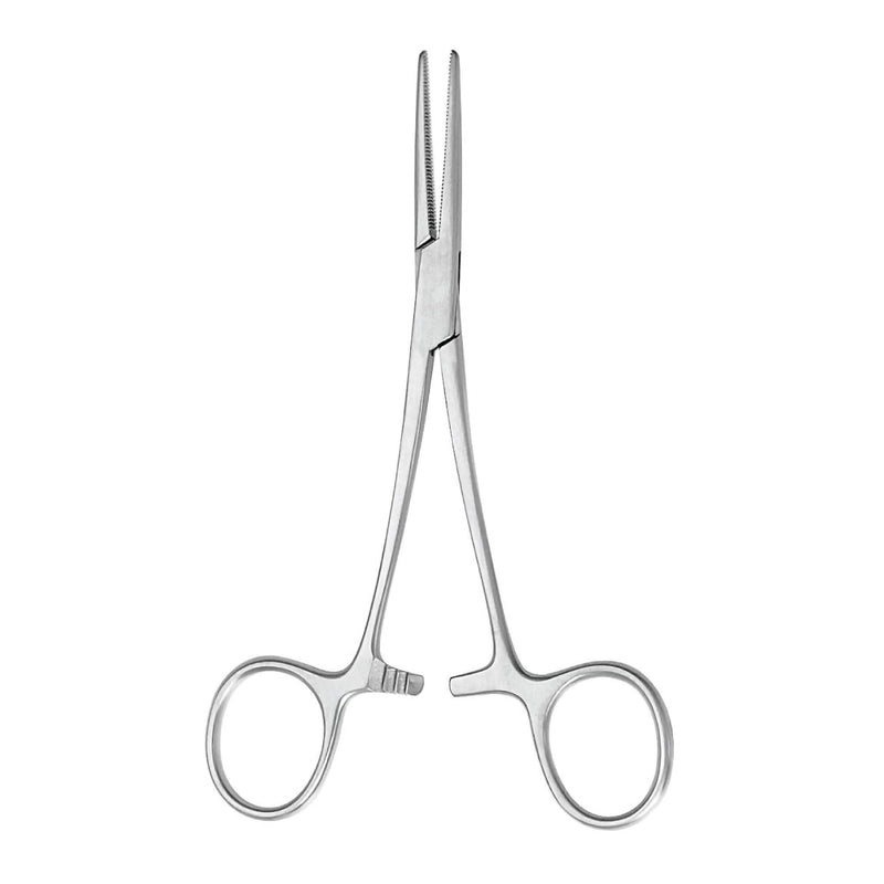 Mosquito Forceps McKesson Argent Halsted 5 Inch Length OR / Surgical Grade German Stainless Steel NonSterile Locking Finger Ring Handle Straight Serrated Tips (Each)