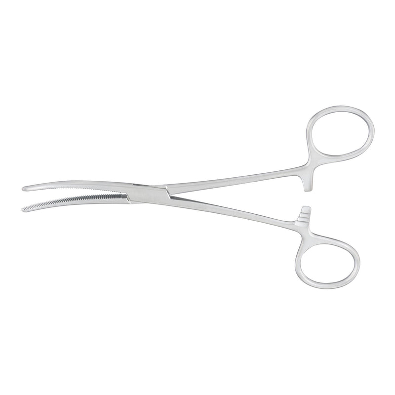Hemostatic Forceps McKesson Argent Rochester-Pean 6-1/4 Inch Length OR / Surgical Grade German Stainless Steel NonSterile Locking Finger Ring Handle Curved Serrated Tips (Each)