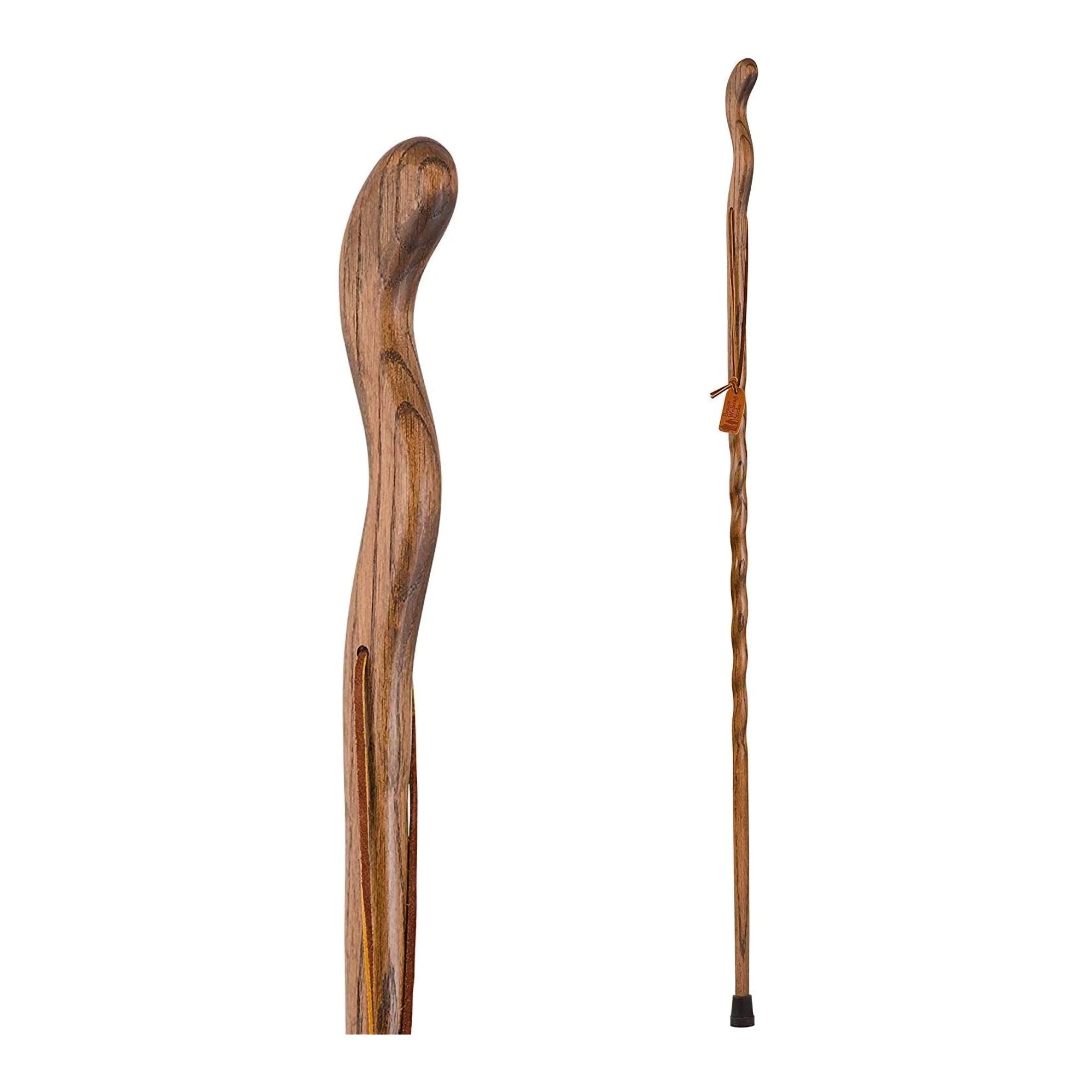 Mabis Healthcare Brazos Twisted Oak Ergonomic Fitness Handcrafted Walking Stick, 58-Inch 