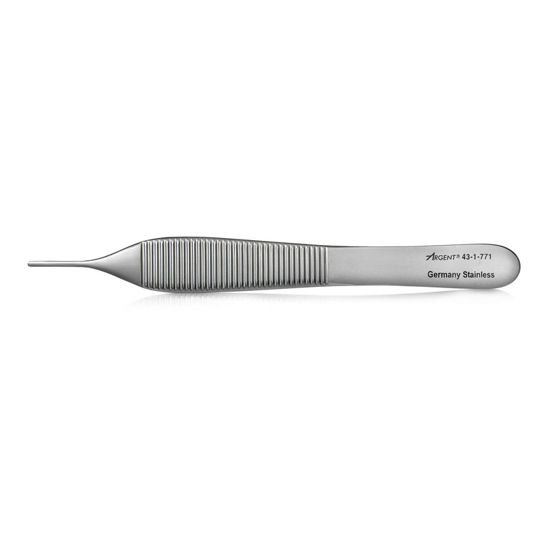 Dressing Forceps McKesson Argent Adson 4-3/4 Inch Length OR / Surgical Grade German Stainless Steel NonSterile NonLocking Thumb Handle Straight Serrated Tips (Each)