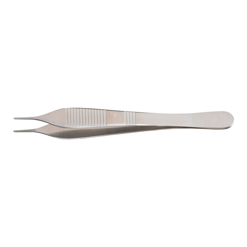 Dressing Forceps McKesson Argent Adson 4-3/4 Inch Length OR / Surgical Grade German Stainless Steel NonSterile NonLocking Thumb Handle Straight Delicate, Serrated Tips (Each)