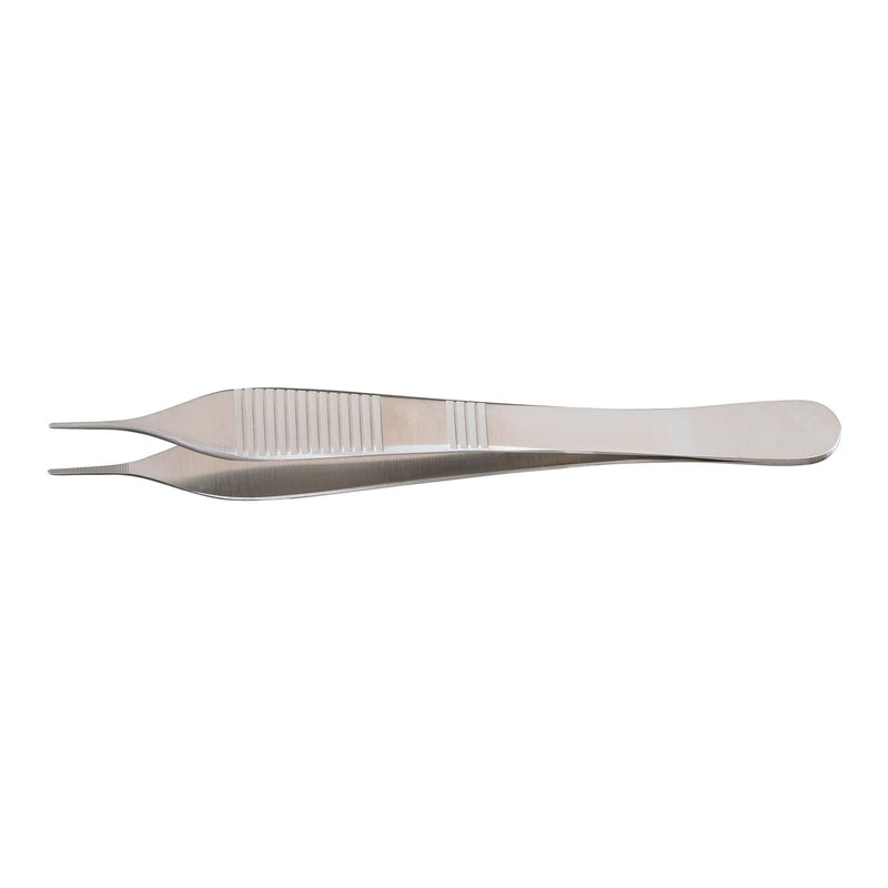 Dressing Forceps McKesson Argent Adson 4-3/4 Inch Length OR / Surgical Grade German Stainless Steel NonSterile NonLocking Thumb Handle Straight Delicate, Serrated Tips 