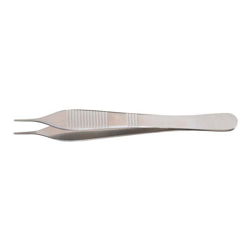 Dressing Forceps McKesson Argent Adson 4-3/4 Inch Length OR / Surgical Grade German Stainless Steel NonSterile NonLocking Thumb Handle Straight Delicate, Serrated Tips 