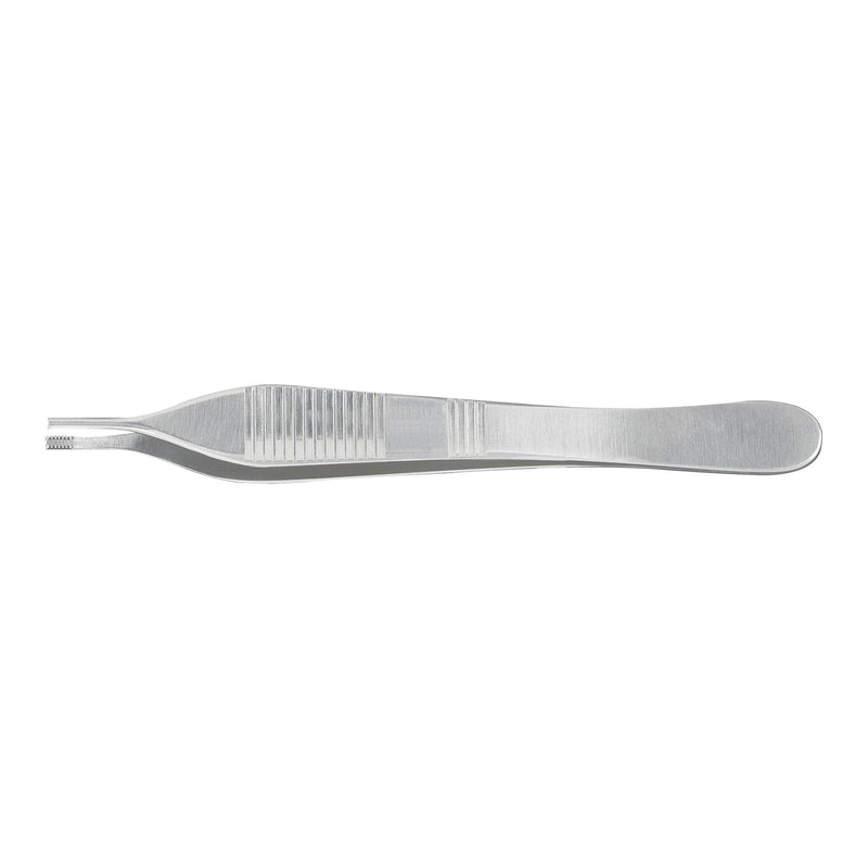 Tissue Forceps McKesson Argent Adson-Brown 4-3/4 Inch Length OR / Surgical Grade German Stainless Steel NonSterile NonLocking Thumb Handle Straight 7 X 7 Side Grasping Teeth 