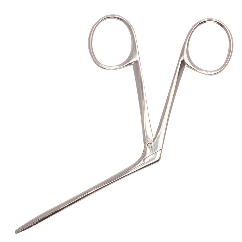 Alligator Forceps McKesson Hartmann 3-1/2 Inch Length Floor / Office Grade Pakistani Stainless Steel NonSterile NonLocking Finger Ring Handle Straight Serrated Tips (Each)