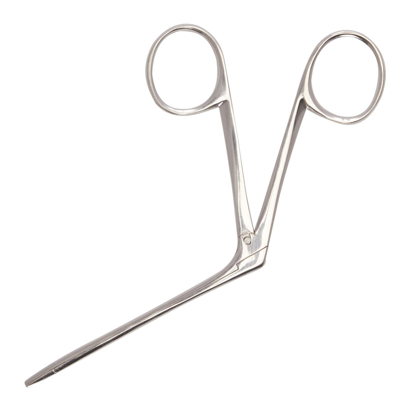 Alligator Forceps McKesson Hartmann 3-1/2 Inch Length Floor / Office Grade Pakistani Stainless Steel NonSterile NonLocking Finger Ring Handle Straight Serrated Tips 