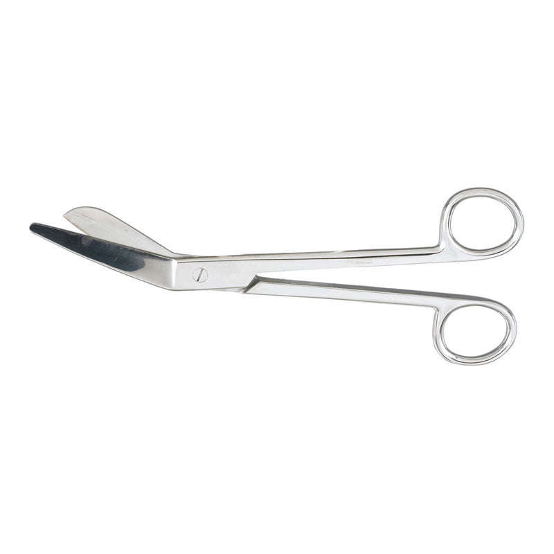 Plaster Shears McKesson Esmarch 8 Inch Length Office Grade Stainless Steel NonSterile Finger Ring Handle Angled Blunt Tip / Blunt Tip 