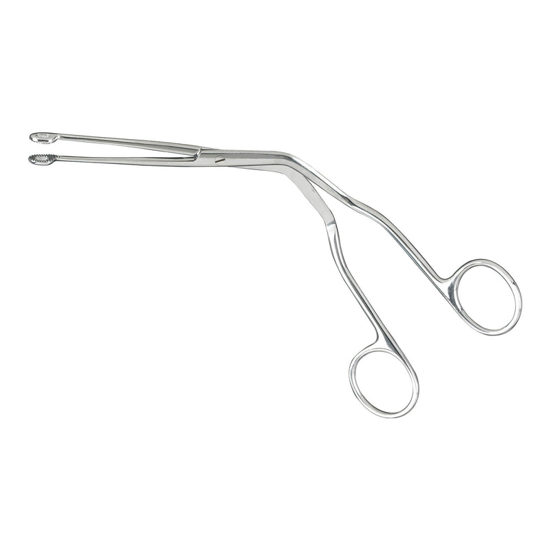Catheter Forceps McKesson Magill 7 Inch Length Floor / Office Grade Pakistani Stainless Steel NonSterile NonLocking Finger Ring Handle Straight Fenestrated Serrated Oval Tips (Each)