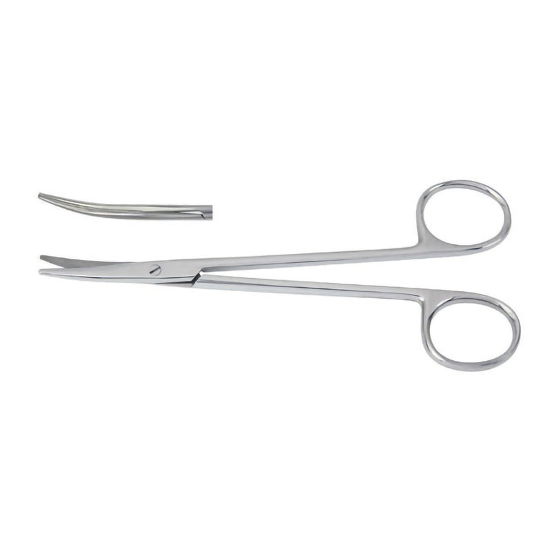 Dissecting Scissors McKesson Mayo 5-1/2 Inch Length Floor / Office Grade Pakistani Stainless Steel NonSterile Finger Ring Handle Curved, Beveled Blunt Tip / Blunt Tip 