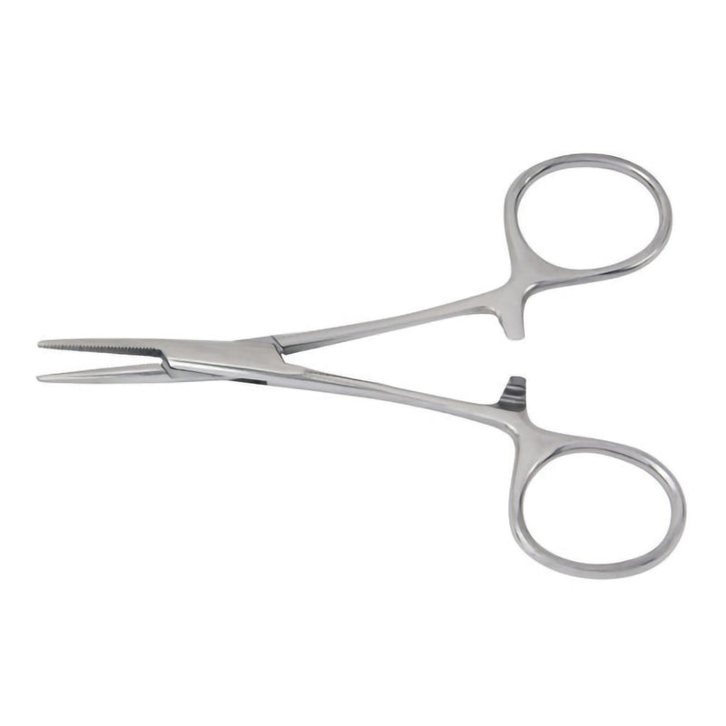 Mosquito Forceps McKesson Hartmann 3-1/2 Inch Length Floor / Office Grade Pakistani Stainless Steel NonSterile Locking Finger Ring Handle Straight Serrated Tips 
