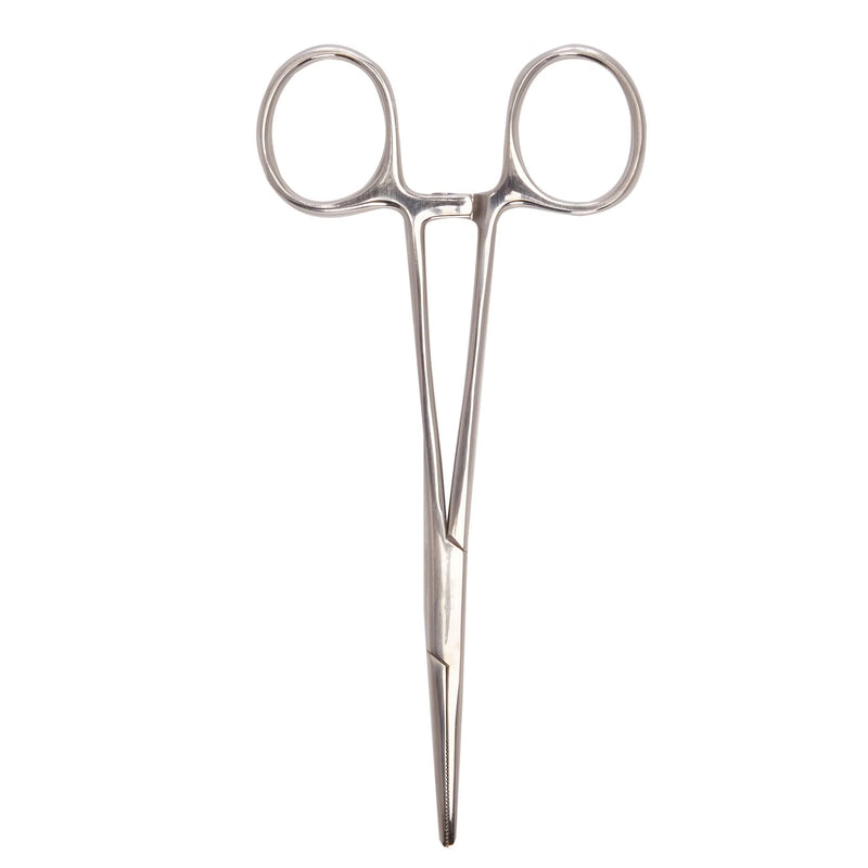 Hemostatic Forceps McKesson Kelly 5-1/2 Inch Length Floor / Office Grade Pakistani Stainless Steel NonSterile Locking Finger Ring Handle Straight Serrated Tips 