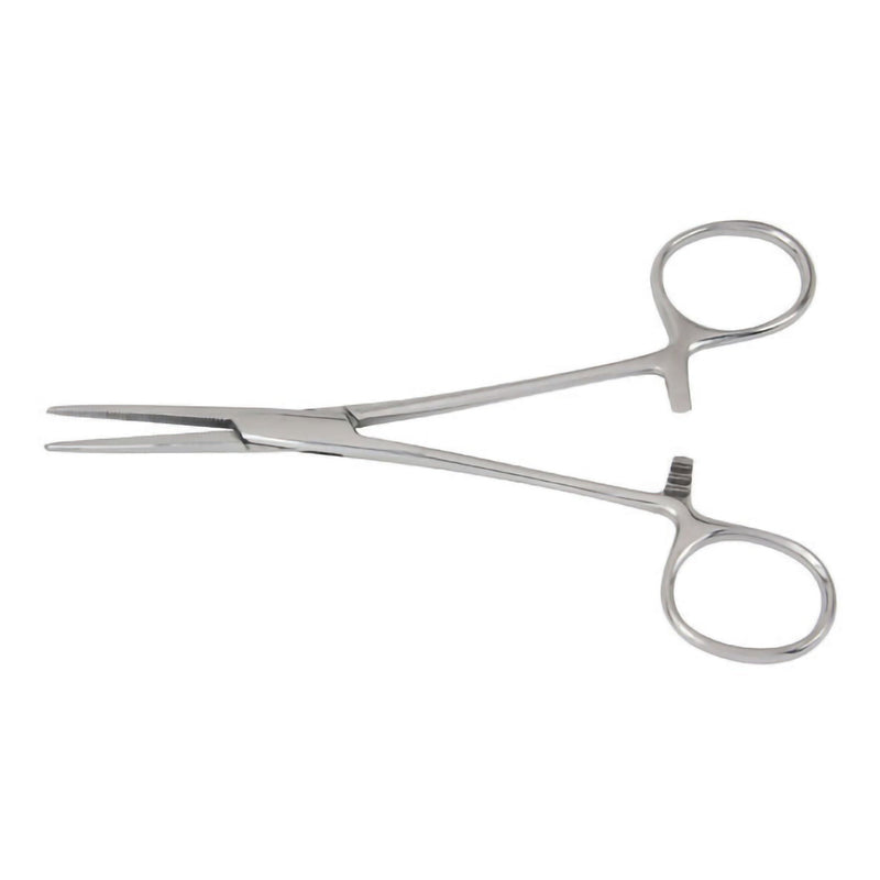 Hemostatic Forceps McKesson Crile 6-1/4 Inch Length Floor / Office Grade Pakistani Stainless Steel NonSterile Locking Finger Ring Handle Straight Serrated Tips 