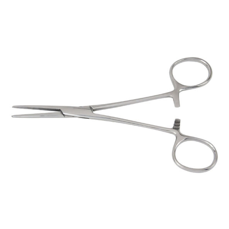 Hemostatic Forceps McKesson Crile 6-1/4 Inch Length Floor / Office Grade Pakistani Stainless Steel NonSterile Locking Finger Ring Handle Straight Serrated Tips 