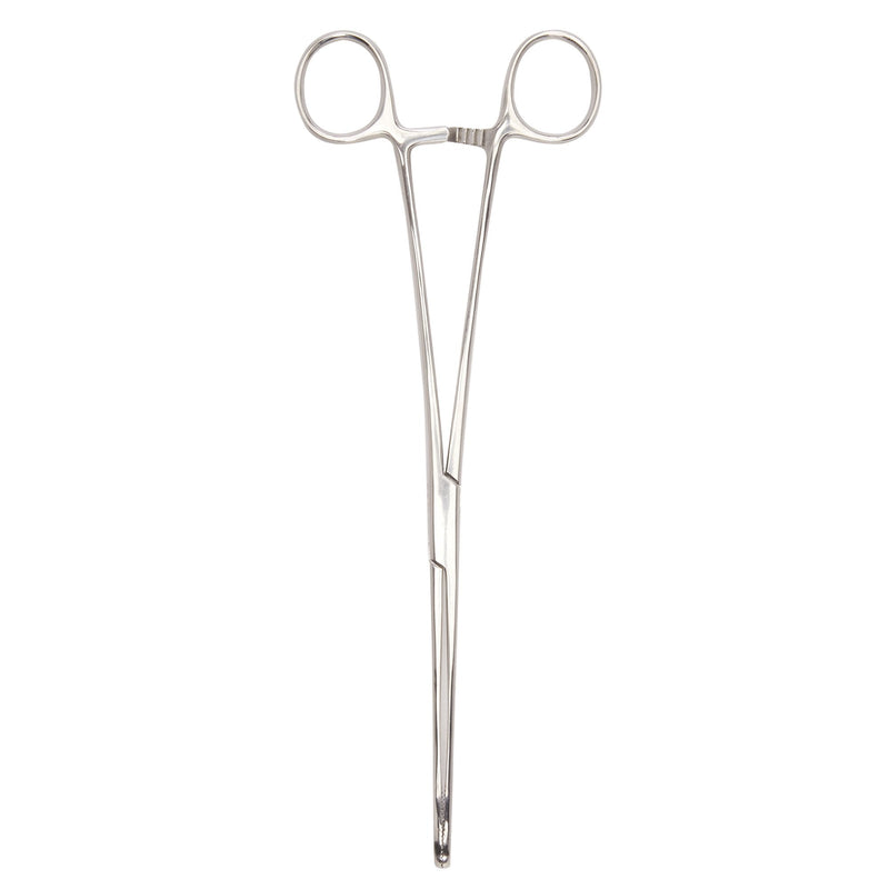 Sponge Forceps McKesson Foerster 9-1/2 Inch Length Floor / Office Grade Pakistani Stainless Steel NonSterile Locking Finger Ring Handle Straight Fenestrated Serrated Oval Tips 