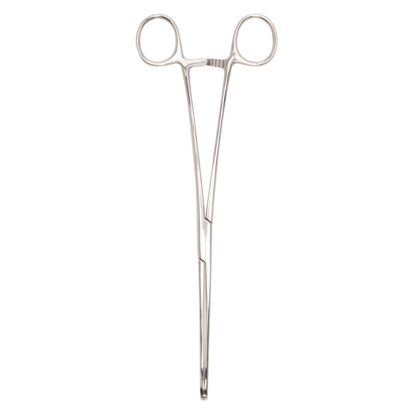 Sponge Forceps McKesson Foerster 9-1/2 Inch Length Floor / Office Grade Pakistani Stainless Steel NonSterile Locking Finger Ring Handle Straight Fenestrated Serrated Oval Tips (Each)