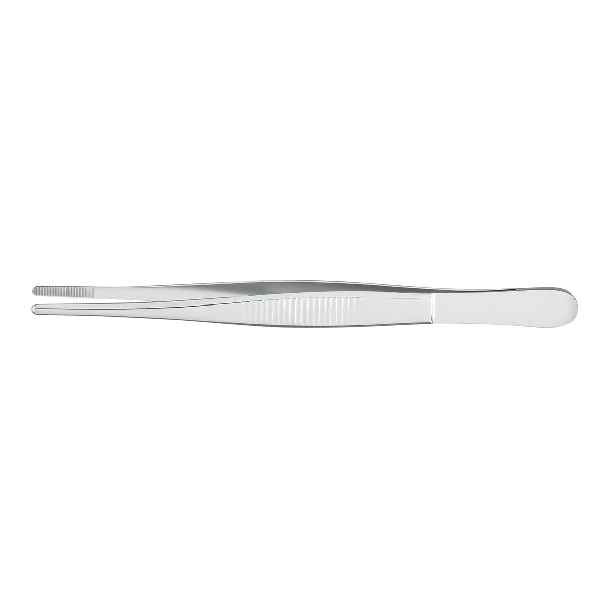 Dressing Forceps McKesson 5 Inch Length Floor / Office Grade Pakistani Stainless Steel NonSterile NonLocking Thumb Handle Straight Serrated Tips (Each)