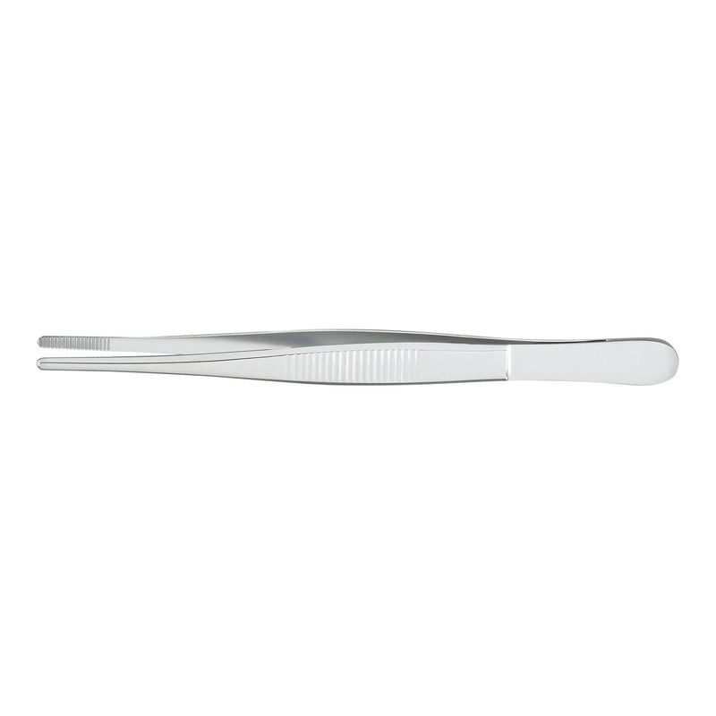 Dressing Forceps McKesson 5-1/2 Inch Length Floor / Office Grade Pakistani Stainless Steel NonSterile NonLocking Thumb Handle Straight Serrated Tips (Each)