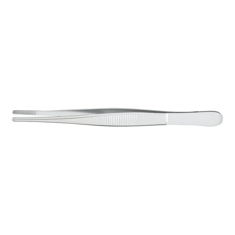 Dressing Forceps McKesson 5-1/2 Inch Length Floor / Office Grade Pakistani Stainless Steel NonSterile NonLocking Thumb Handle Straight Serrated Tips 