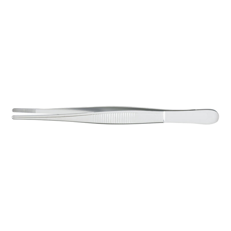 Dressing Forceps McKesson 5-1/2 Inch Length Floor / Office Grade Pakistani Stainless Steel NonSterile NonLocking Thumb Handle Straight Serrated Tips 