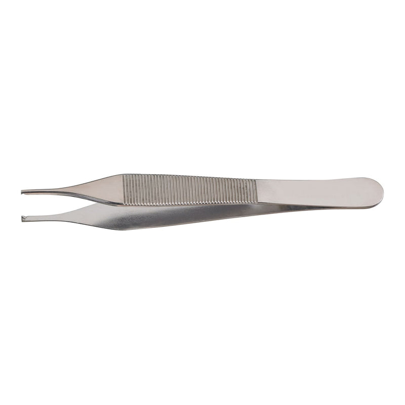 Tissue Forceps McKesson Adson 4-3/4 Inch Length Floor / Office Grade Pakistani Stainless Steel NonSterile NonLocking Thumb Handle Straight 1 X 2 Teeth (Each)