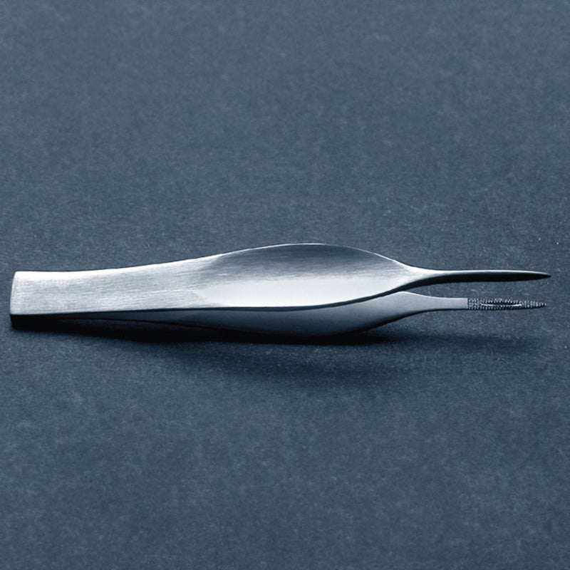 Splinter Forceps McKesson Feilchenfeld 3 Inch Length Floor / Office Grade Pakistani Stainless Steel NonSterile NonLocking Thumb Handle Straight Pointed Serrated Tips with Groove 