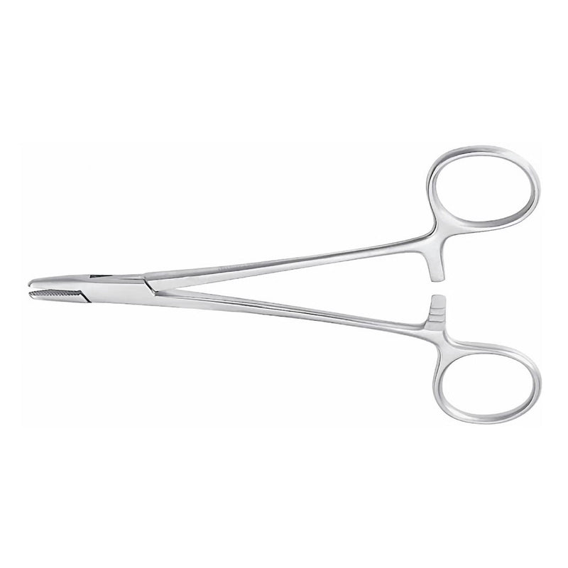 Needle Holder McKesson Baumgartner 5-1/2 Inch Length Serrated Jaws Finger Ring Handle 