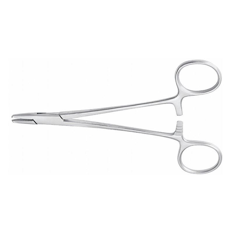 Needle Holder McKesson Baumgartner 5-1/2 Inch Length Serrated Jaws Finger Ring Handle 