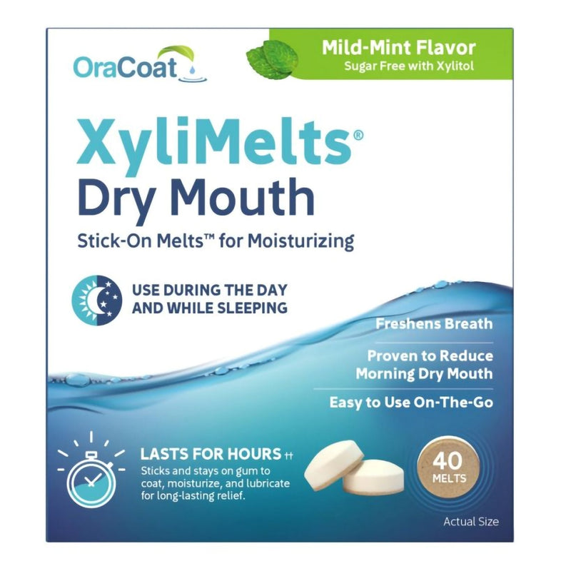 Orahealth USA OraCoat XyliMelts Stick-On Melts for Moisturizing, Mild Mint (40/CT) 
