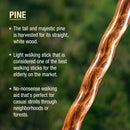 Brazos Twisted Pine Handcrafted Walking Stick, 55-Inch (Each)