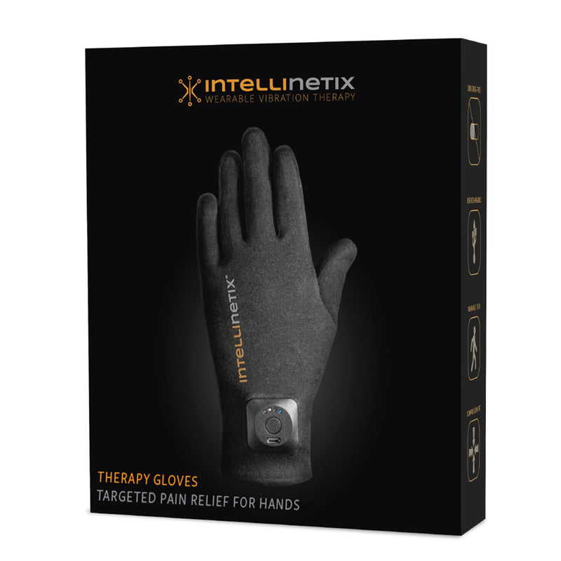 Intellinetix Arthritis Vibrating Gloves, Medium, Black (Pair)