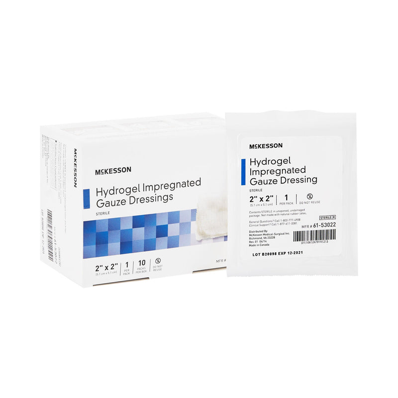 Hydrogel Wound Dressing McKesson Impregnated 2 X 2 Inch Sterile (Case of 40)