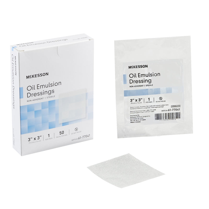 Oil Emulsion Impregnated Dressing McKesson Square 3 X 3 Inch Sterile 