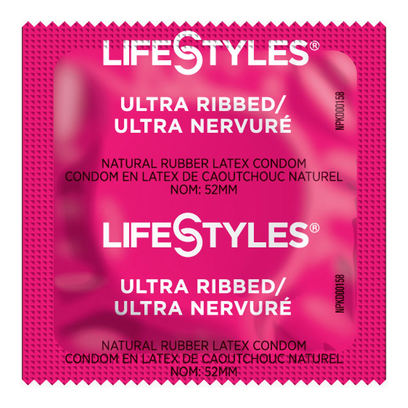 Lifestyles Ultra Ribbed Lubricated Latex Condom (Case of 1008)