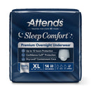 Attends Sleep Comfort Premium Overnight Underwear, Extra Large, 58 – 68 Inches (Case of 56)