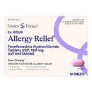 Foster & Thrive 24 Hour Allergy Relief Fexofenadine HCl USP 180 mg Tablets (Box of 30)