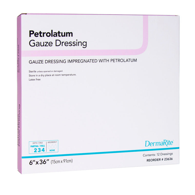 DermaRite Petrolatum Impregnated Dressing, 6 x 36 Inch (Box of 12)